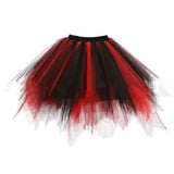 Women Skirt A-line Big Swing Multi-layered Candy Color High Elastic Waist Fluffy Gauze Dancing Performance Short Pleated Skirt