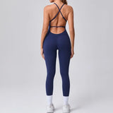 Women's Yoga Jumpsuits Sports Fitness Hip-lifting Cross Beauty Back Adjustable Straps One-piece Training Workout Gym Bodysuits