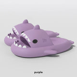 Summer Ice Cream Shark Slippers for Couples Cute Anti-Slip Thick Sole Indoor Bathroom Slides Men Women Beach Street Sandals