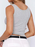 Phantasy Y2K Women's Tank Top Fashion Tees Basic Strapless U Neck Camisole Sexy Button Up Tanks 2026 New Summer Women Clothing