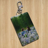 classic Twilight Saga Edward Rectangle ID Card Case Keychain Access Card Bag Key Tag Ring Leather Card Holder Key Ring Access