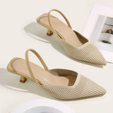 Plus Size 35-43 Women French Sandals Slippers New Fashion Breathable Non-slip Ladies Knit Soft Sole Single Shoes Green New 2026