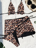 XS - L Doulbe Side Wearable Reversible Bikini Women Swimwear Female Swimsuit Three-pieces Bikini Set Ruffled Bathing Suit Swim