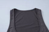 Women's Fashion Solid Tank Tops 2026 Streetwear Sleeveless T-shirt Female Square Collar Skinny Corset Y2K Girls Gray Crop Top