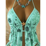 Glitter Sequin Printed Tankini Halter Bikini Women Swimwear Female Swimsuit Two-pieces Bikini set Bather Bathing Suit Swim V8067