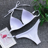 2025 Halter Bra Cup Bikini Women Swimsuit Female Push Up Swimwear Two Pieces Bikini set Brazilian Bather Bathing Suit Swim Lady