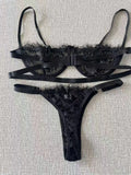 Lace Women's Sexy Underwear Underwire Bra & Panty Lingerie 2pcs/Set (In Stock)