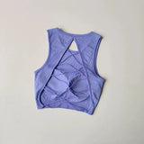 Women's Sexy Threaded Cross Hollow Back Yoga Exercise Fitness Vest Integrated Sports Training Bra Vest for Fitness And Yoga