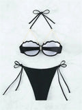 Shell Shaped Underwired Bra Cup Bikini Women Pearls Bikinis 2025 Female Swimwear Two Pieces Bikini Set Push Up Bathing Suit Swim