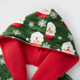Christmas Robes for Women Soft Winter Warm Long Bathrobes Fashionable Reindeer Print Hooded Robes
