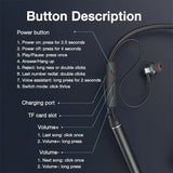 Wireless Headphones 180 Hour Endurance Bluetooth Bass Headset with Mic Stereo Neckband Earphones Sport Auriculares For TF Card
