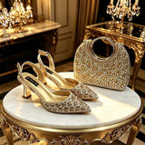 Doershow  fashion High Quality African Style Ladies Shoes And Bags Set Latest silver Italian Shoes And Bag Set For Party HGH1-1