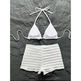 Sequins Starfish Halter High Waist Bikini Female Swimsuit Women Swimwear Two-Pieces Bikini Set Bather Bathing Suit Swim V8215