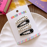 New polka dot hair clip black and white color clip girl versatile bangs clip hair accessory for short hair