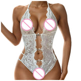 Sexy Bodysuit Lingerie Baby Doll Sheer Women Crotchless Ultra Deep V Porn Sex Suit Underwear Exotic See Through Erotic Costumes