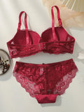 2-piece hot selling lace gathering and lifting bra set sexy women's bra underwear A2123