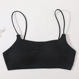 Women Low Back Crop Top Push Up Bras Seamless Underwear Thin Strap Camisole Sexy Lingerie Female Backless Bralette Tanks Top