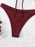 2026 Push Up Bikini Women Tie Front Swimsuit Sexy Underwire Swimwear Female Bathers Bathing Swimming Swim Suit Summer Beachwear