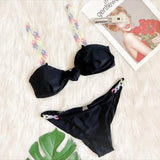 Bikini 2026 Sexy Swimwear Swimsuit Women Knotted Colorful Chain Bikini Set Bathing Suit Beach Female 4 Colors Biquinis Feminino