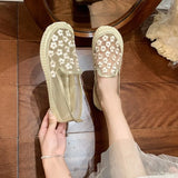 Fashion Summer  Breathable Shoes 2026 New in Light Casual Offer Flat Flowers Rhinestone Ladies Footwear