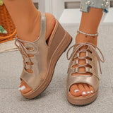 Women Sandals Summer New Wedges Platform Sandals Women Sexy High Heels Shoes Peep Toe Open