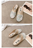 Breathable Mesh Linen Slippers For Women Summer Flat Shoes Anti-slip Female Indoor Outdoor Slides Office Lady Walking Sandals
