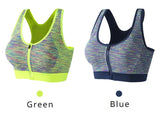 New Sports Bra Women Space Dyed Front Zipper Running Shockproof Vest Gym Jogging Crop Top Female Tops Sport Bras Sutian Feminino