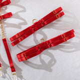 Bikini Fashion Sexy Plot Person Flame Metal High-End Temptation Slim Sexy Lingerie Four-Piece Set