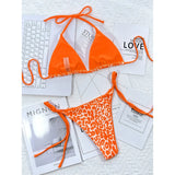 Sexy Leopard Printed Halter Brazilian Bikini Women Swimwear Female Swimsuit Two-Piece Bikini Set Bather Bathing Suit Swim V3681