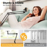 Flexible Arm Overhead Tripod for Phone Desktop Cellphone Bracket for Video Shooting Table Mobile Mount for Filming Recording