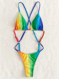 High Cut Out G String Female Swimwear One Piece Swimsuit Women Mini Micro Thong Monokini Bather Backless Bathing Suit Swim Wear