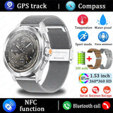 2025 New S4 Ultra Outdoor Sports Smart Watch Men AMOLED Screen NFC GPS Compass Heart rate Waterproof Bluetooth Call SmartWatch