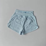 Women's High-Waisted Slimming Yoga Sports Shorts Summer Anti-Glare Three-Part Set with Two Pieces for Fitness And Exercise