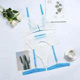 See Through Lingerie Set Temptation Sexy Underwear Lace Transparent Exotic Sleepwear Women Bra And Panty Garter Kits