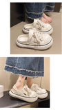 2025 DIY Laceup Platform Slippers For Women Home Street Garden Shoes Thick Sole Fashion Clogs Girls Summer Sandals Beach Slides