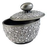 8" Tall Silver Finish Decorative Jewelry Box - Twilight Design in Polyresin