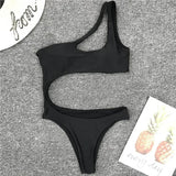 Asymmetric One shoulder Female Swimwear One piece swimsuit Women Monokini Bather Trikini High Cut Out Bathing Suit Swim Bodysuit