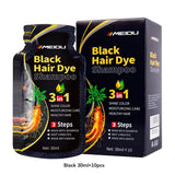 30ml/500ml 3-in-1 Quick Hair Dye Shampoo Natural Black Herbal Hair Dye Moisturizes Mild Hair Dye Conditioner Hair Care Products