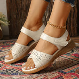 Summer Silver Thick Sole Sandals Women Comfortable Hollow Out Non Slip Platform Sandles Woman Hook Loop Soft Sole Casual Sandals