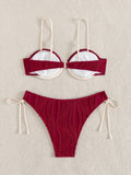 ZTVitality Sexy Patchwork Underwire Bikini 2025 New Arrival Biquini Padded Bra Push Up Bandage Swimsuit Women Swimwear Beachwear