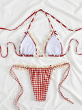 New Printed Bikinis Set Ruffles Swimwear Women Bandage Swimsuits Patchwork Bathing Suit Triangle Biquini Mujer Beachwear Summer