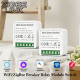 WIFI/ZigBee Smart Mini Smart Light Switch 2 Way Control Breaker Relay 16A Smart Life APP Voice Control For Tuya Alexa Google