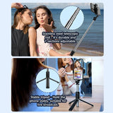 Portable Mini Selfie Stick Led Fill Light Foldable Tripod Phone Stand Holder Support Wireless Bluetooth Remote Control Shutter