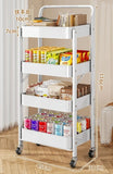 Foldable Multi Tier Rolling Trolley Organizer Cart Kitchen Home Bedroom Books Snacks Portable Storage Cart Wheels Furniture
