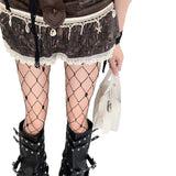 Women Heart Rhinestone Fishnet Tights Sweet Sheer Pantyhose Elastic Slim Fit Stocking Tights