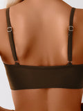 Sexy Black Metal V Wire Bikini Set 2026 Women Hollow Out Push Up Bra High Waist Swimsuit Beach Bathing Suit Two Piece Swimwear