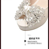 2026 NEW Women's Fashionable and elegant High Heel Platform Sandals Summer Waterproof Thick Bottom Transparent Rhinestone Sexy