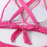 2025 Wrinkled Crinkled Bikini Women Swimwear Female Swimsuit Two-pieces Bikini Set High Cut Bathing Suit Swim Beach Wear Lady