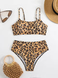 2025 Strappy Bikini High Waist Swimsuit Women Sexy Printed Swimwear Female Bathers Swimming Bathing Swimming Swim Suit Beachwear