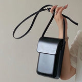 2024 Flap Crossbody Bags Women Mini PU Leather Shoulder Purses and Handbags for Girls Ladies Phone Simple Solid Bag